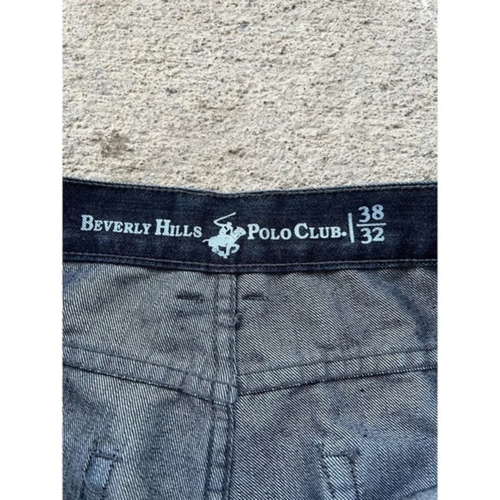 Beverly Hills Polo Club Jeans Mens 38x32 Blue Dark Wash Straight Leg Stretch Y2k